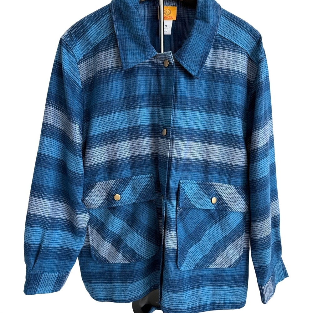 Ruby Rd Womens Plaid Button Shirt Jacket XL Timeless Layers Utility Outdoors